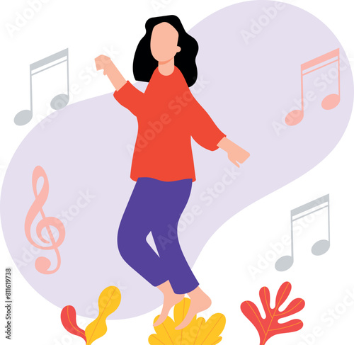 The girl is enjoying the music.