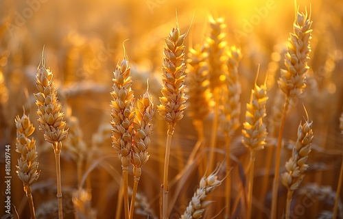 Backdrop of a golden wheat field provides serene ambiance for tranquil contemplation