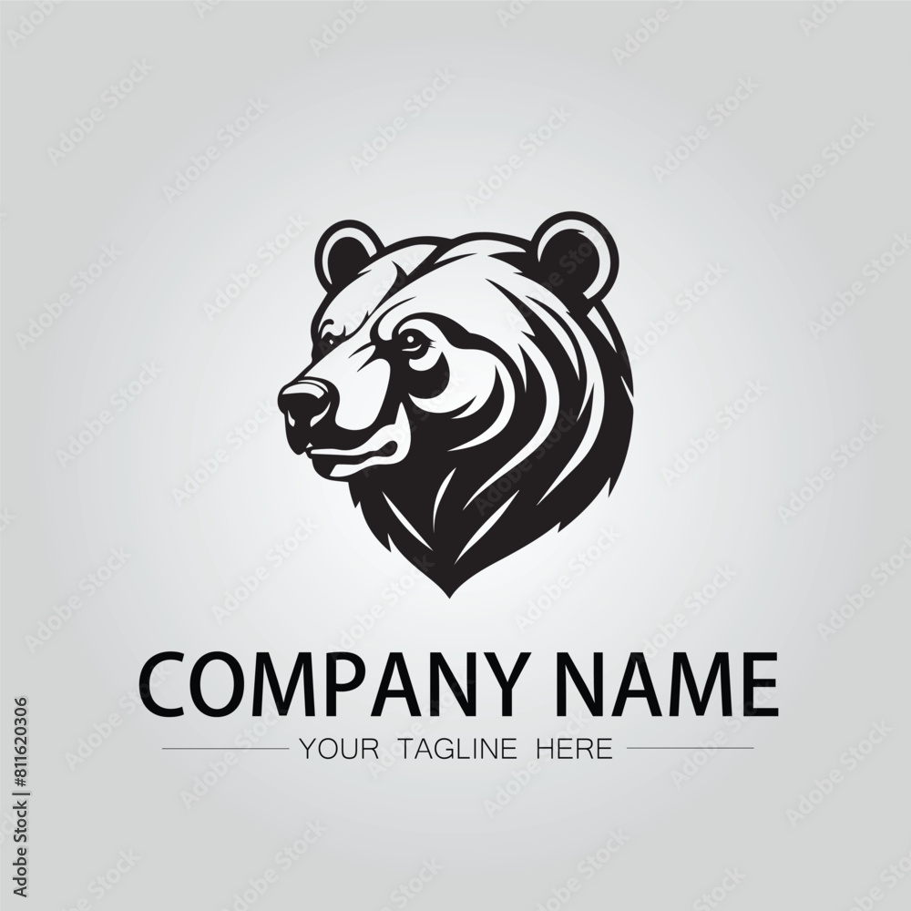 Bear head symbol logo company vector image on the white background Bear head symbol logo company vector image on the white background