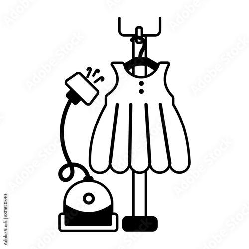 Download glyph style icon of clothes steamer 