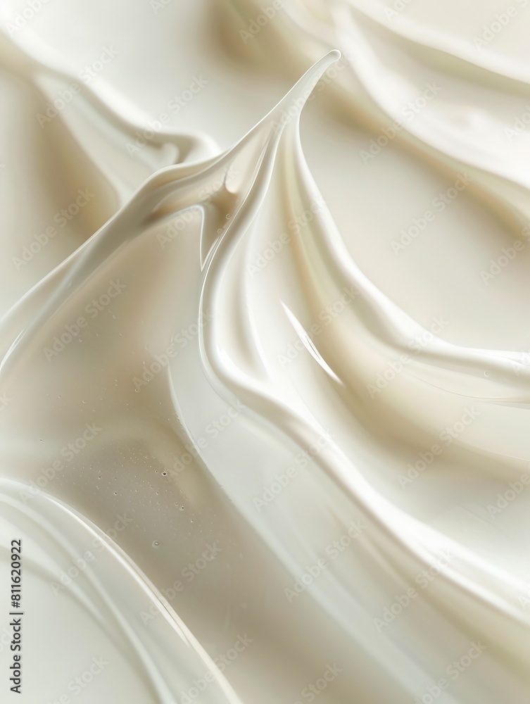 Obraz premium A close up of white cream with a swirl.