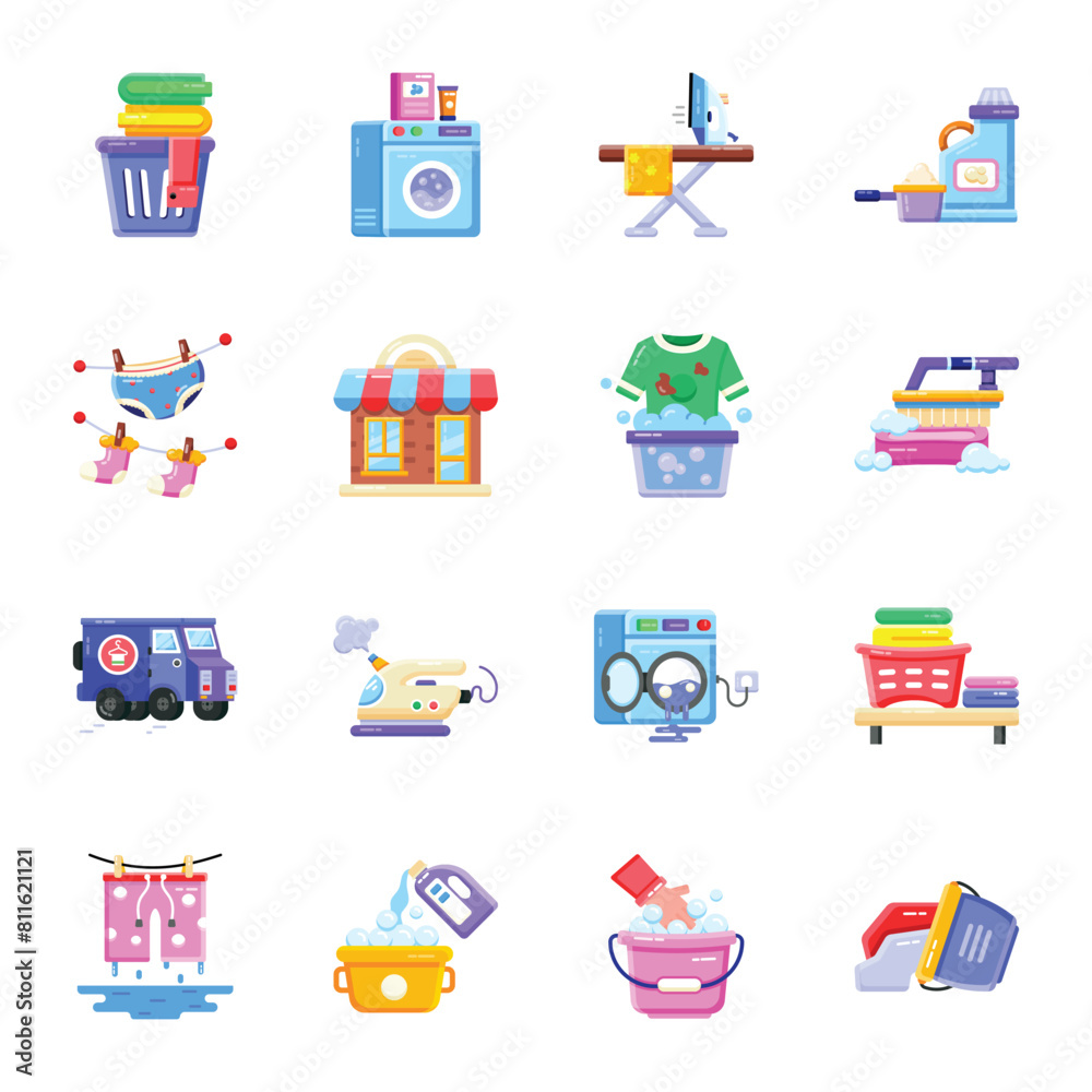 Set of 16 Laundry Flat Icons
Set of 16 Laundry Flat Icons
