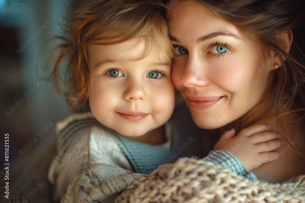 Happy Mother and her child created with Generative AI Happy Mother and her child created with Generative AI