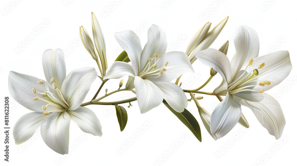 PNG White flowers and buds blossom petal plant PNG White flowers and buds blossom petal plant