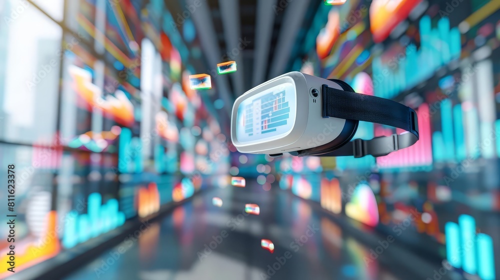 A virtual reality presentation showcasing income forecasts in various industries A virtual reality presentation showcasing income forecasts in various industries