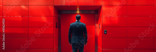 Photo realistic image of a determined startup founder refining their elevator pitch to attract investors and partners, concept of condensing business idea into a compelling narrati