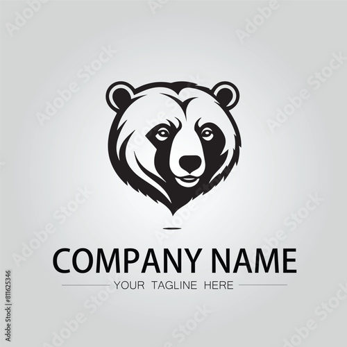 Bear head symbol logo company vector image on the white background