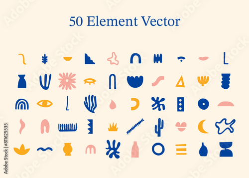 50 Element Vector Icon Package Seamless Pattern Artwork Modern Vector Background Png Svg Abstract Flat Design (ID: 811625535)