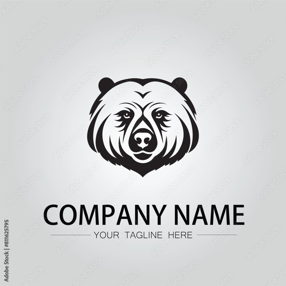 Bear head symbol logo company vector image on the white background Bear head symbol logo company vector image on the white background