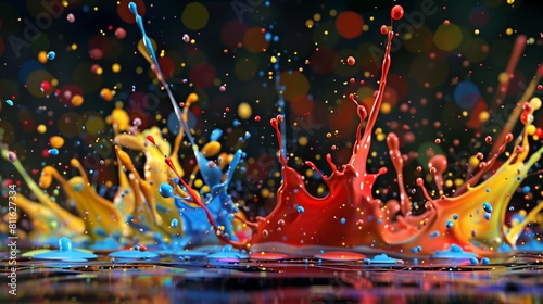 abstract background with colorful paints