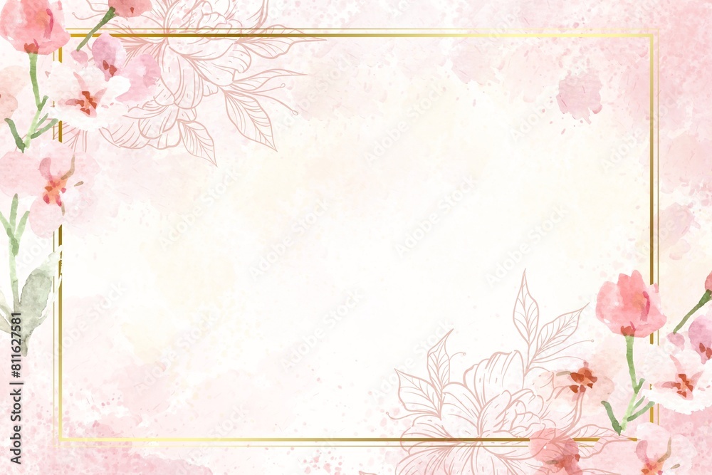 Banner with frame made of beautiful background. Springtime composition with copy space.