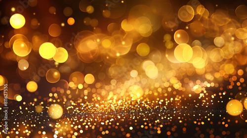 Gold Bokeh lights and glitter background Vector