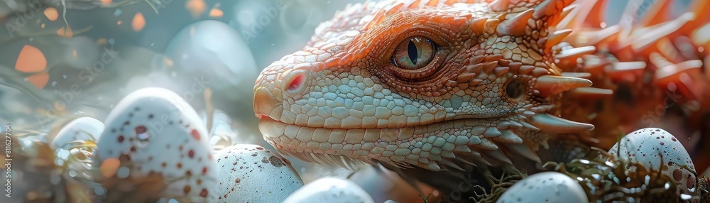 Fototapeta premium Imagine a fantasy creature whose eggs possess magical properties when consumed