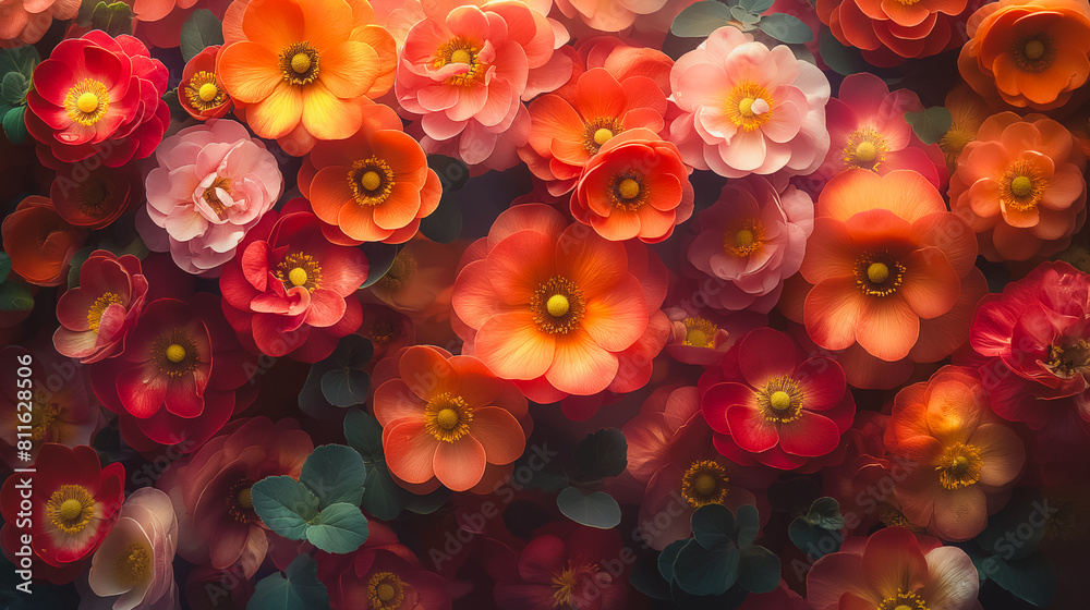 A close up of a bunch of red flowers. The flowers are arranged in a way that they look like they are in a vase. The image has a warm and inviting mood A close up of a bunch of red flowers. The flowers are arranged in a way that they look like they are in a vase. The image has a warm and inviting mood