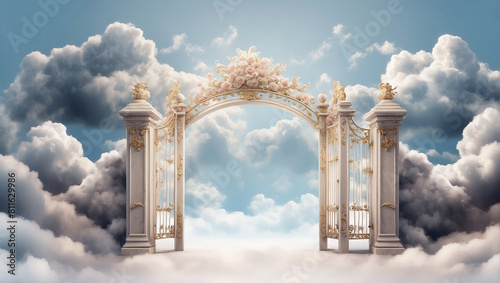  a depiction of the pearly gates of Heaven photo