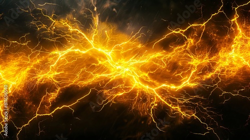 Lightning wallpapers hd A black background with yellow lightning.