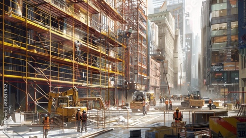 Realism Illustration of a largescale urban renewal project photo