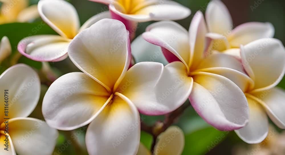 A Burst of White Plumeria Flowers A Burst of White Plumeria Flowers