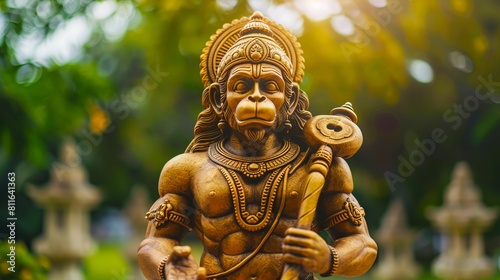 A statue of a man holding a stick.