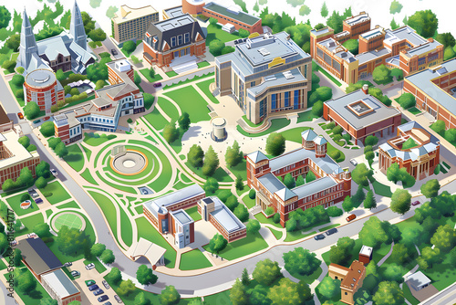 Detailed Map and Layout of University of Wisconsin Campus photo