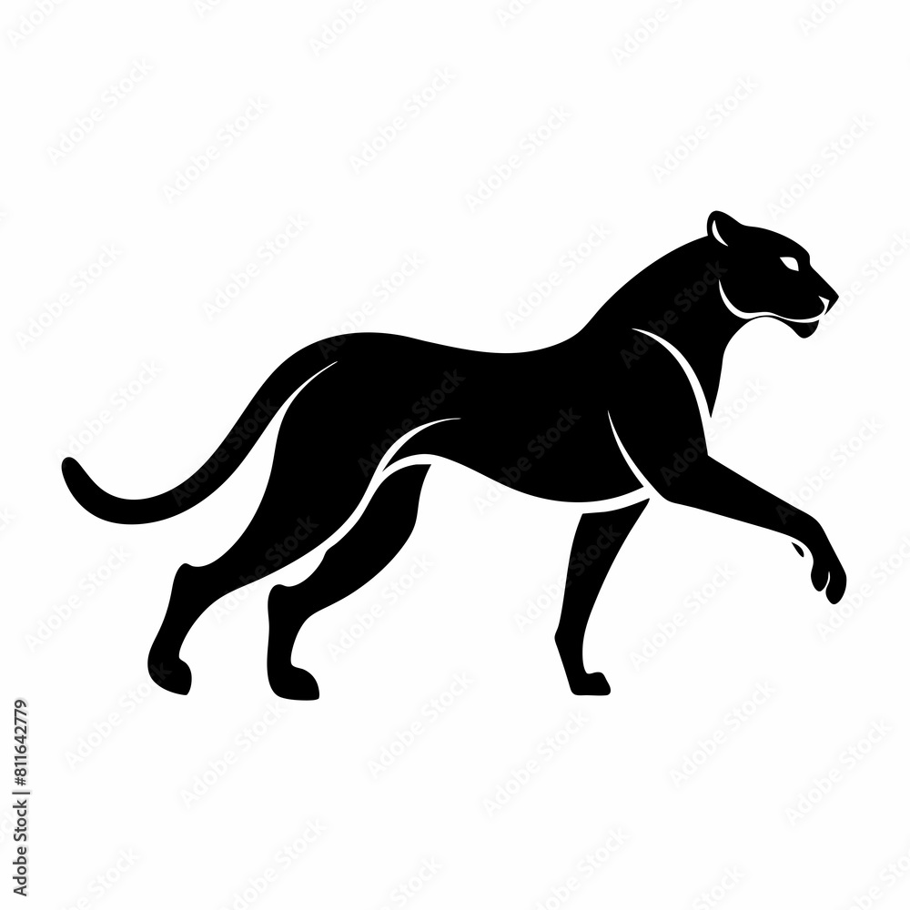 Fototapeta premium silhouette of a leopard