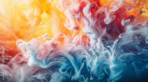 Abstract image of swirling colors in orange and blue, creating a visually stunning fluid motion effect
