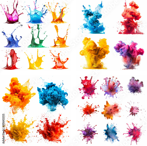 splatter spot stain splashing explosion ink rainbow spray smoke vibrant creativity watercolor paint