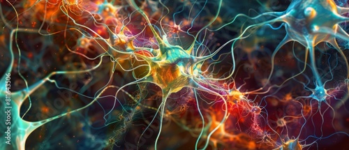 Design a system abstract artwork inspired by the complexity of brain synapse scans