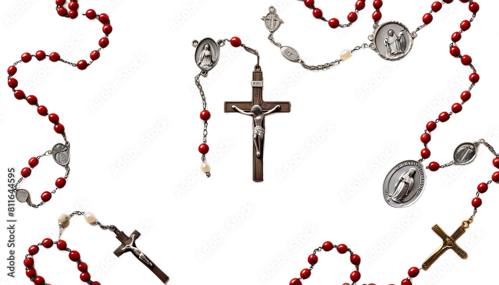 banner christian rosary watercolor prayer christianity signs symbol religious jesus christ bible faith hope catholic church spiritual creative background design decorative abstract art concept