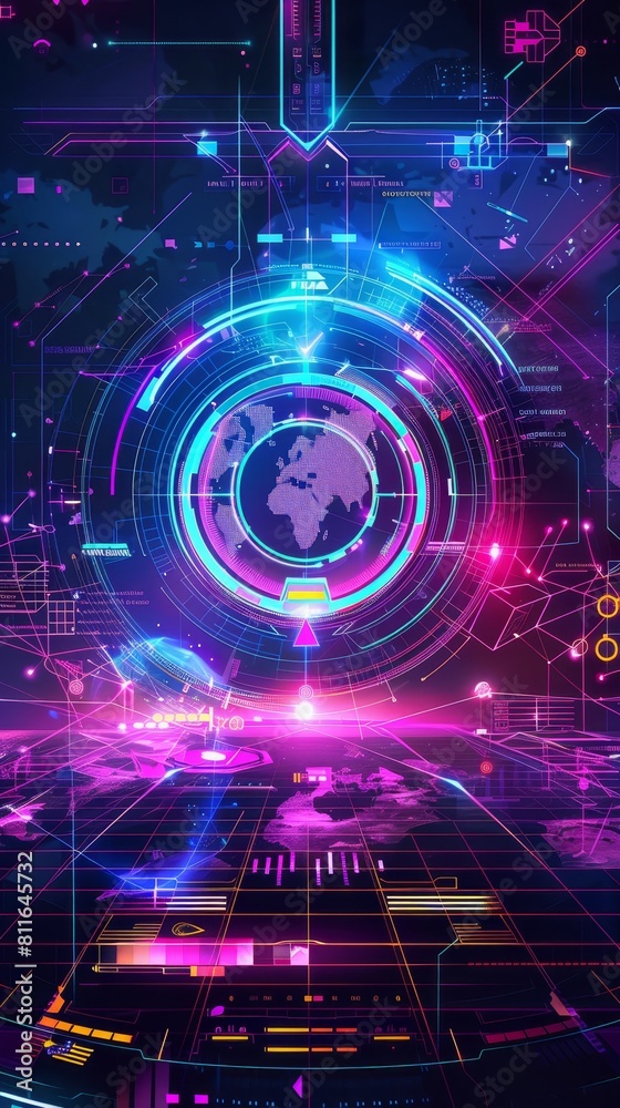 Obraz premium Vector Art of an augmented reality HUD interface