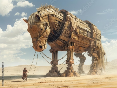 Imagine the Trojan horse as a massive, mobile structure © JK_kyoto