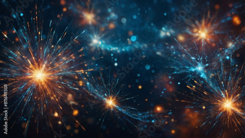 Cosmic genesis, Abstract background portrays Big Bang's energy release.