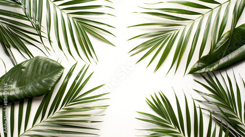 Isolate frame of palm leaves for your design. Isolated