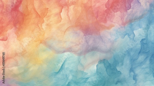 Abstract watercolor painting pastel colors brushstroke background design. The gradient colors of the rainbow or multicolored are vivid and bright, with red at the top and violet at the bottom. AIG35.