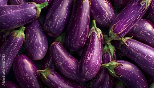 Wallpaper Mural Purple eggplants background. Top view, flat lay. Seamless pattern Torontodigital.ca