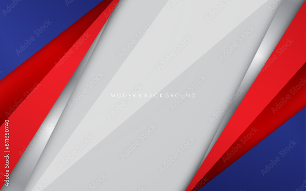 Modern blue and red with white color abstract background