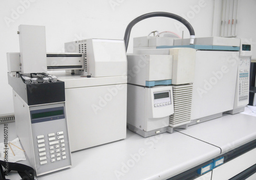 Mass detector coupled with GC/GC-MS - Gas Chromatography. Analytical laboratory. photo