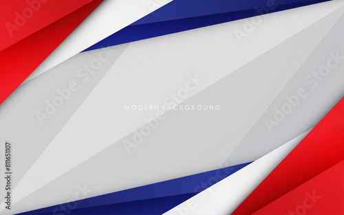 modern abstract white and red with blue color background