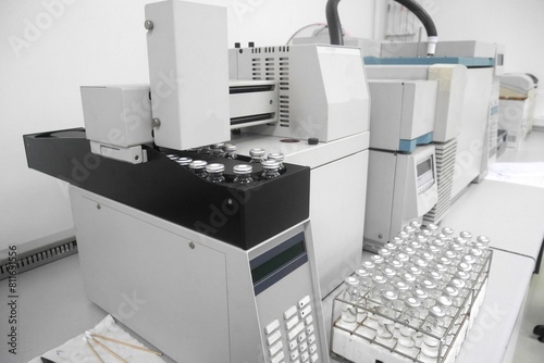 Mass detector coupled with GC-MS - Gas Chromatography. Analytical laboratory. photo