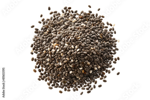 Chia seeds isolated on transparent background