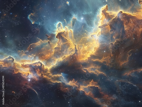 Awe-Inspiring Cosmic Explosion:Vibrant Celestial Landscape Showcasing the Grandeur of the Universe
