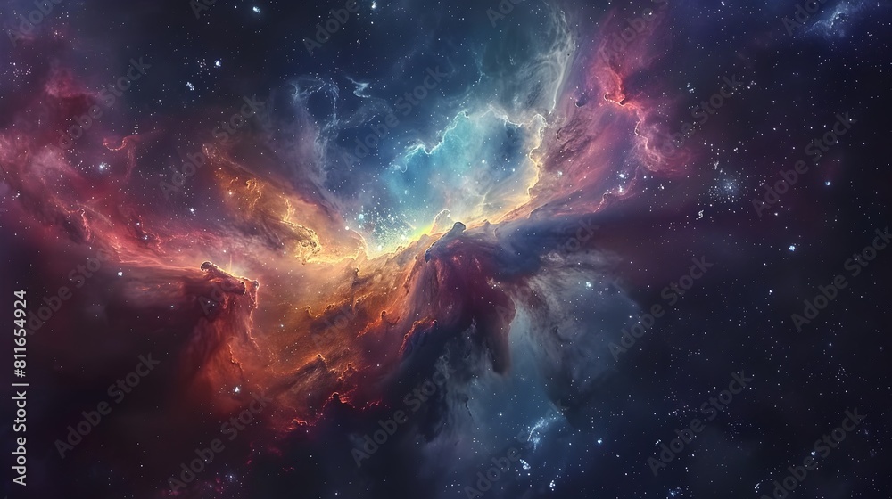 Captivating Cosmic Landscape:Mesmerizing Nebula in Intergalactic Splendor