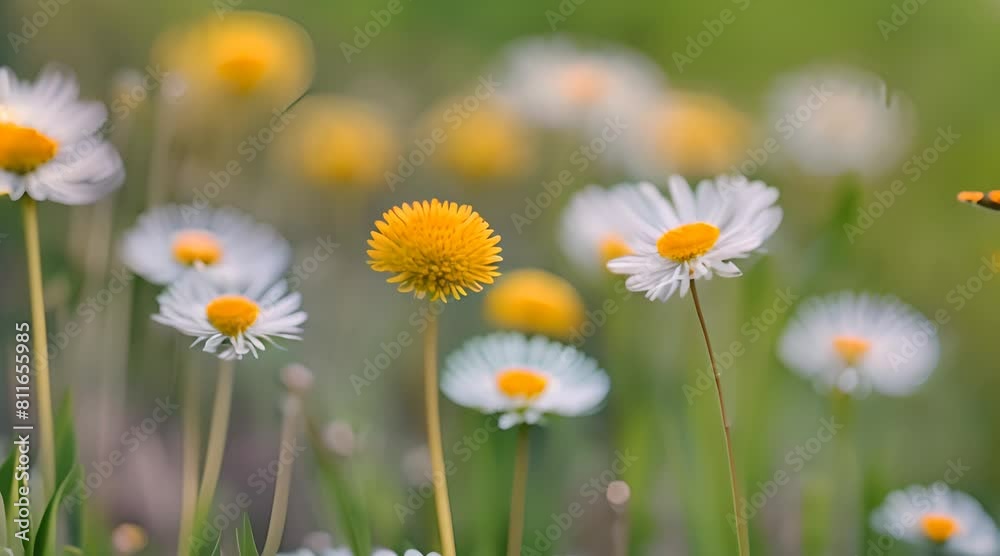 Cheerful Canvas, A Field of Dandelions Painted in Sunshine Yellow Cheerful Canvas, A Field of Dandelions Painted in Sunshine Yellow