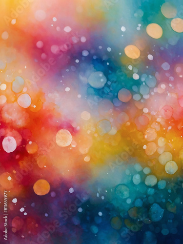 Dazzling Palette, Abstract Watercolor Background in Vibrant Hues