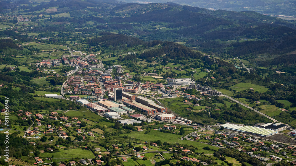 Obraz premium Aerial view of the Foral Bizkaino municipality of Urduliz