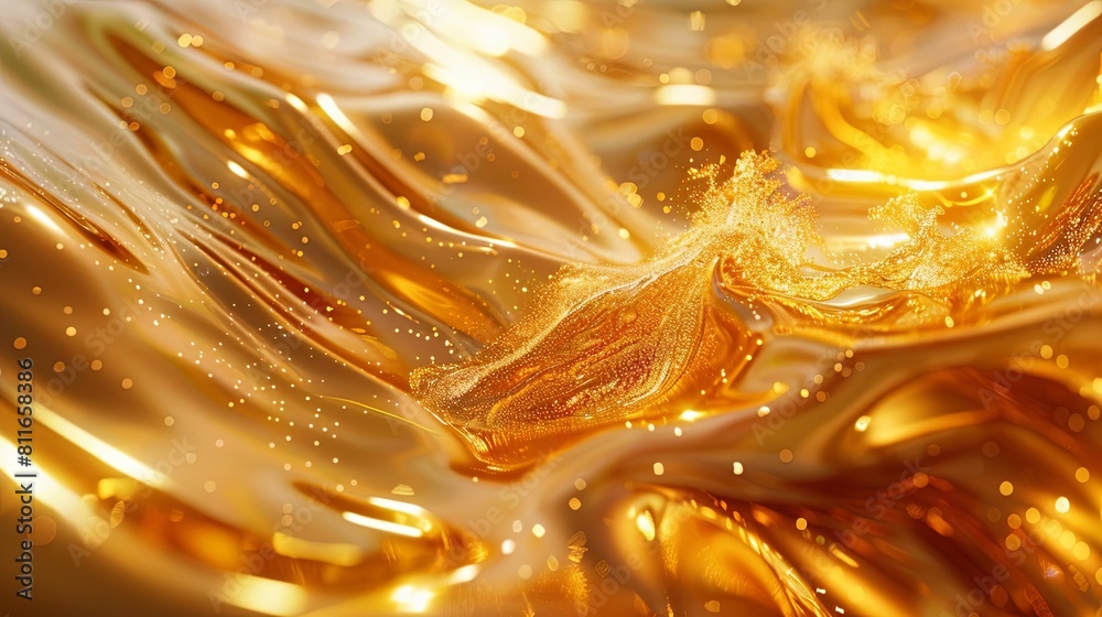 Molten gold, stirred