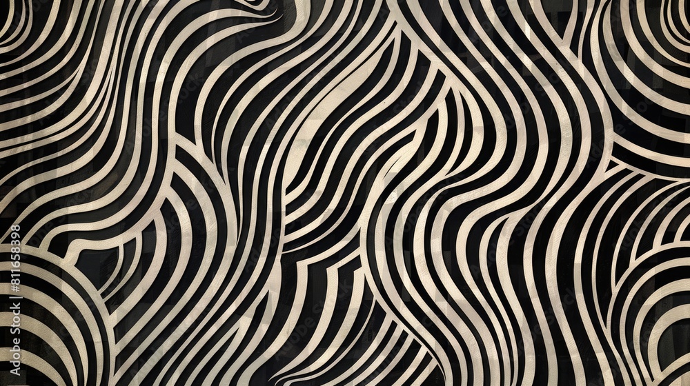 Modern Design Featuring Black Original Pattern in Op Art Style Modern Design Featuring Black Original Pattern in Op Art Style