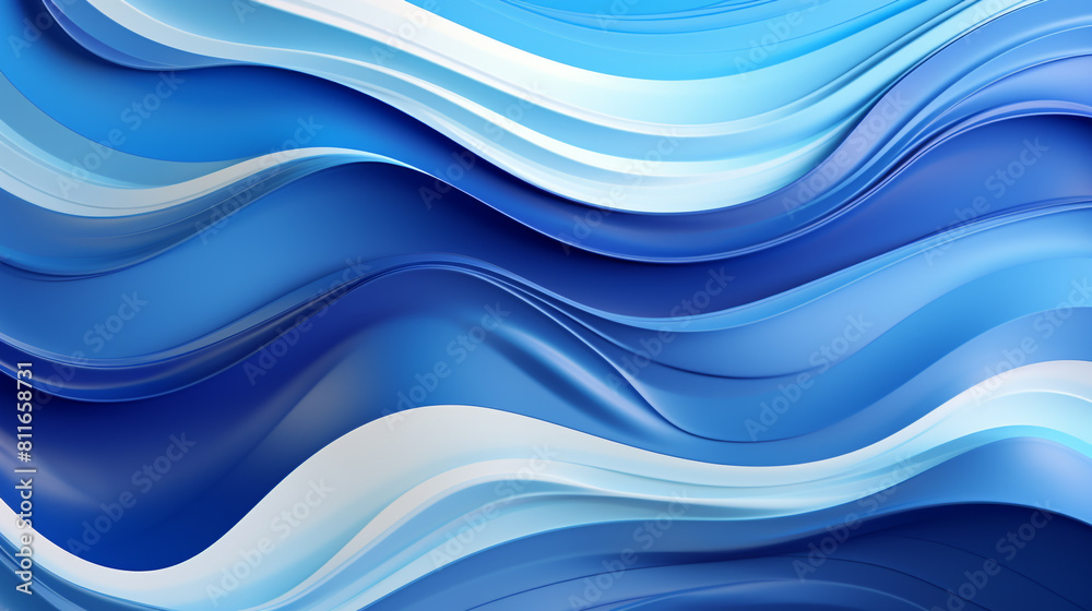 Abstract blue background with flowing curves reminiscent of ocean waves