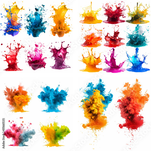 splatter spot stain splashing explosion ink rainbow spray smoke vibrant creativity watercolor paint