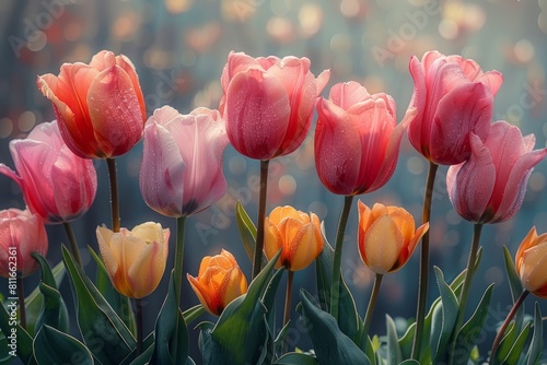 Tulips in the rain. photo